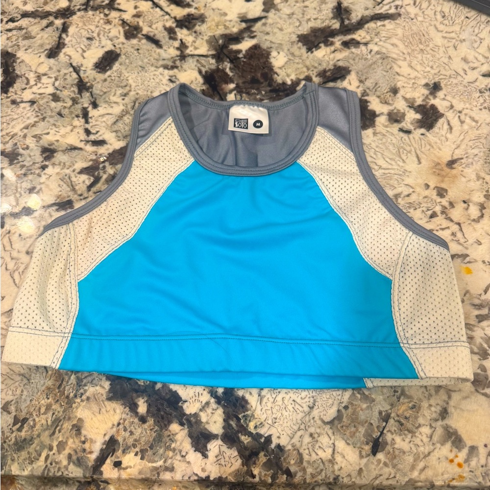 DESOTO Gray and Blue Triathlon Top
